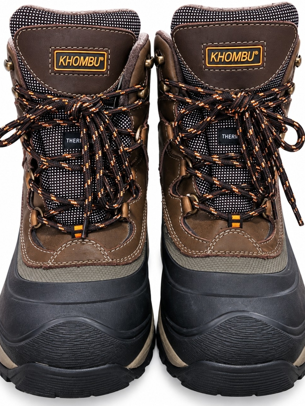 Khombu Men’s Size 10 Brown Black Thermolite Insulated Winter Snow Boots